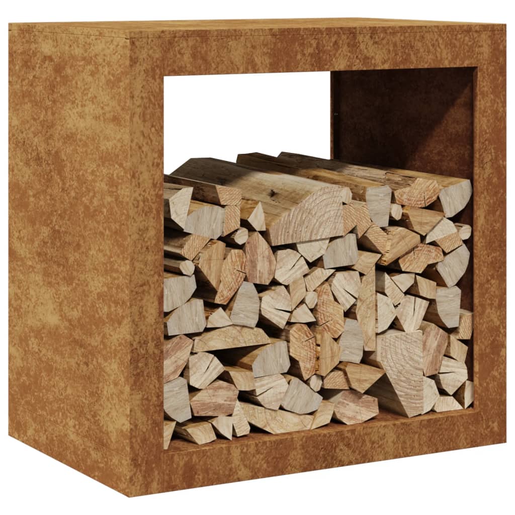 vidaXL Suport pentru lemne de foc 60x40x60 cm Oțel pentru intemperii vidaXL Suport pentru lemne de foc 60x40x60 cm Oțel pentru intemperii