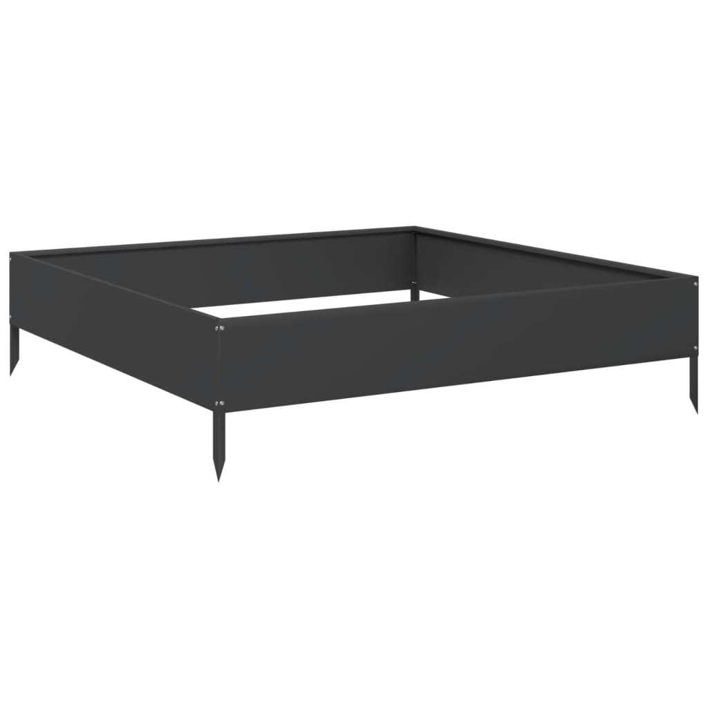vidaXL Strat înălțat de grădină, negru, 100x100x26 cm, oțel