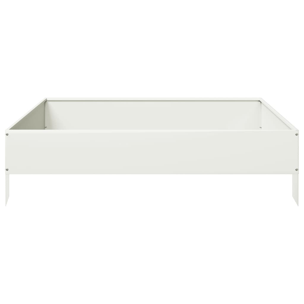 vidaXL Strat înălțat de grădină, alb, 100x100x26 cm, oțel vidaXL Strat înălțat de grădină, alb, 100x100x26 cm, oțel
