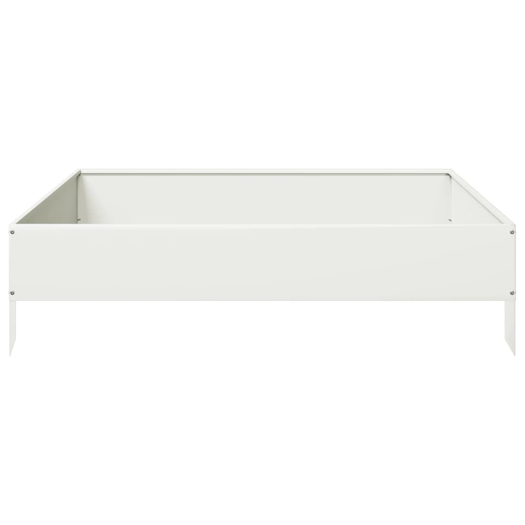 vidaXL Strat înălțat de grădină, alb, 100x100x26 cm, oțel vidaXL Strat înălțat de grădină, alb, 100x100x26 cm, oțel