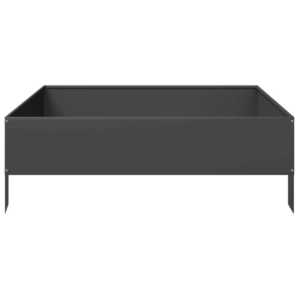 vidaXL Strat înălțat de grădină, negru, 100x100x33,5 cm, oțel