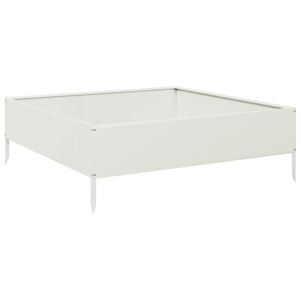 vidaXL Strat înălțat de grădină, alb, 100x100x33,5 cm, oțel vidaXL Strat înălțat de grădină, alb, 100x100x33,5 cm, oțel