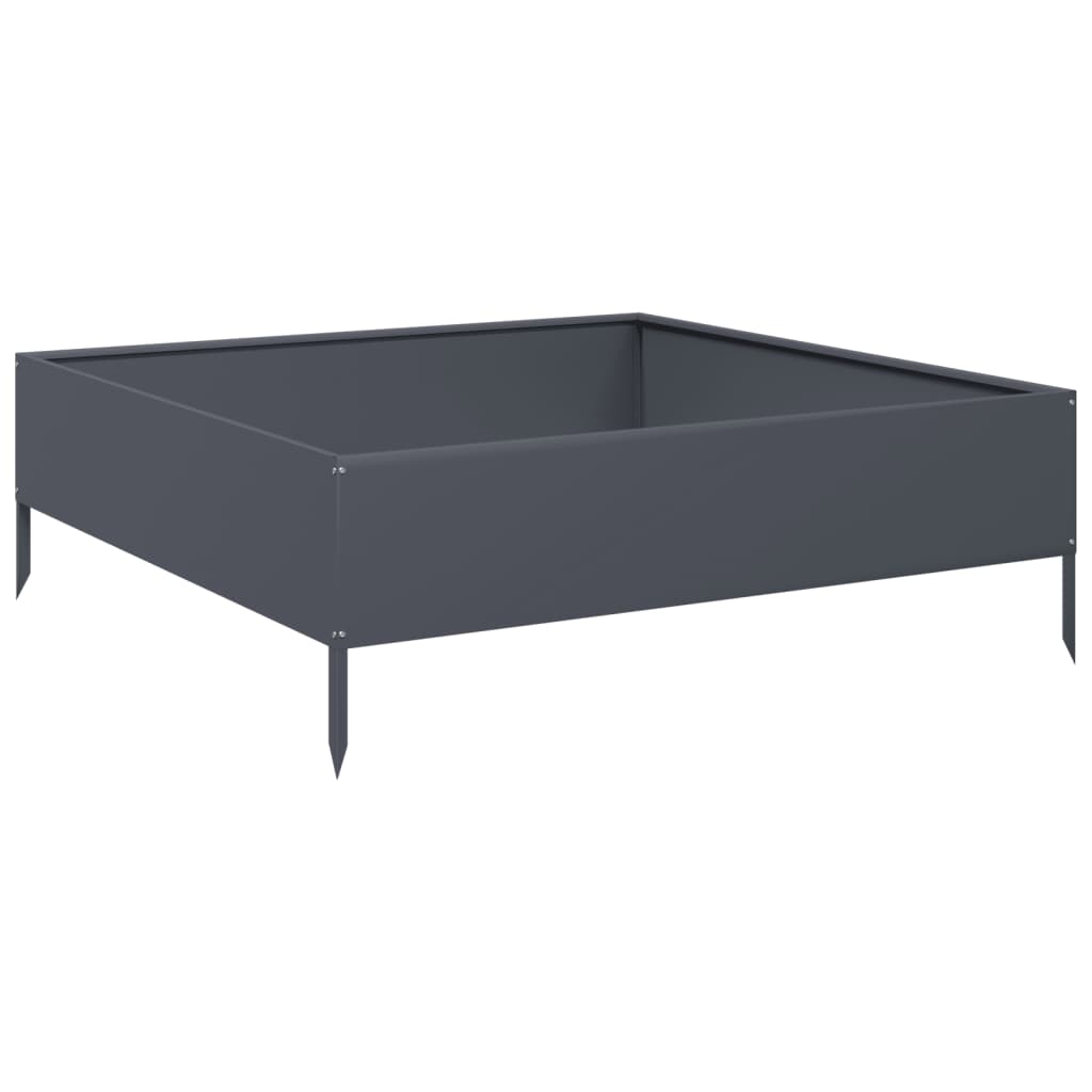 vidaXL Strat înălțat de grădină, antracit, 100x100x33,5 cm, oțel vidaXL Strat înălțat de grădină, antracit, 100x100x33,5 cm, oțel
