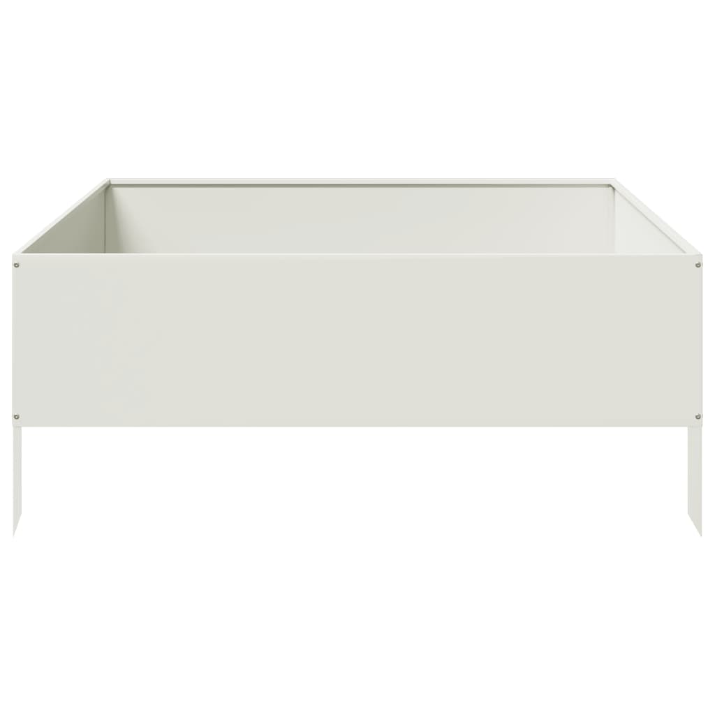 vidaXL Strat înălțat de grădină, alb, 100x100x25 cm, oțel vidaXL Strat înălțat de grădină, alb, 100x100x25 cm, oțel