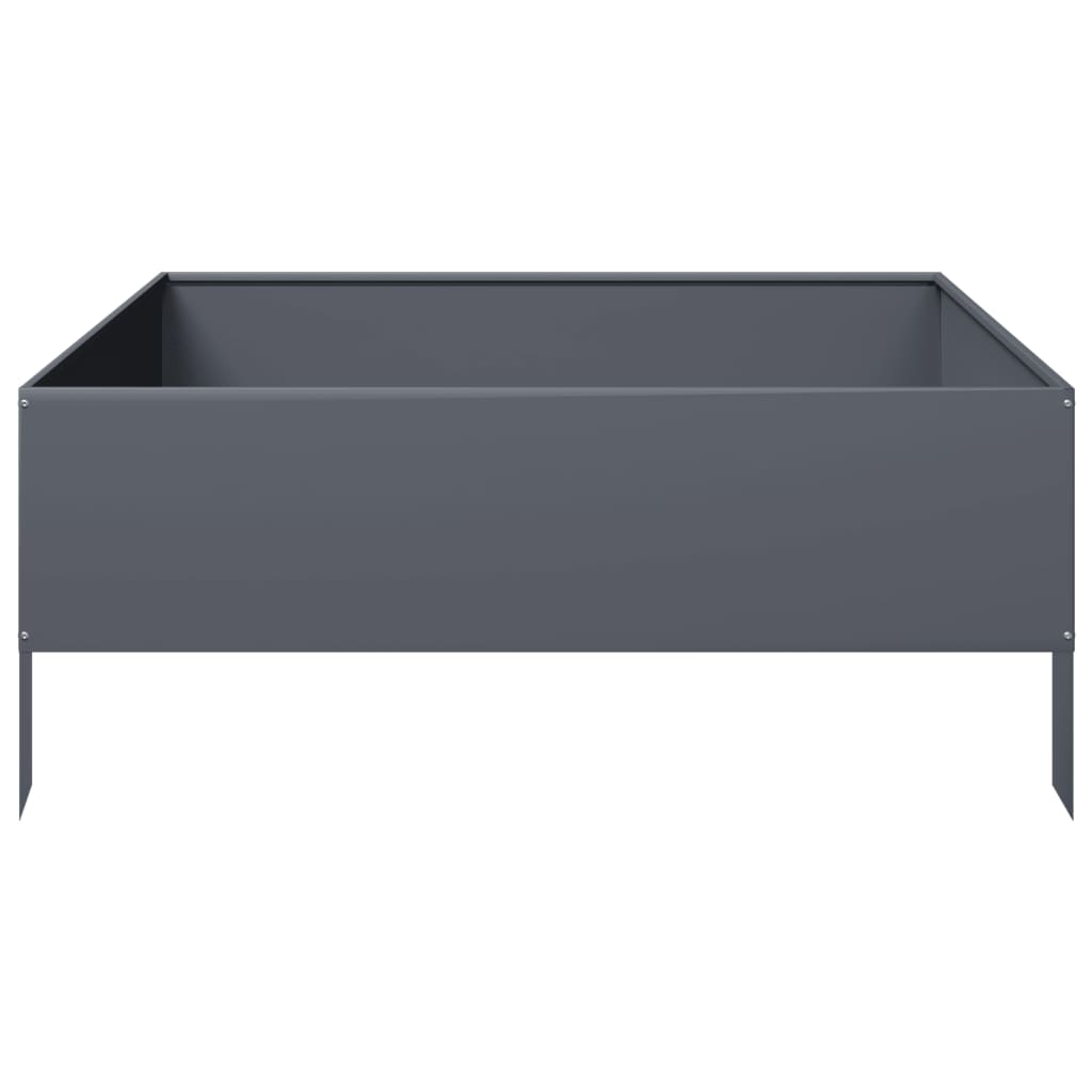 vidaXL Strat înălțat de grădină, antracit, 100x100x25 cm, oțel vidaXL Strat înălțat de grădină, antracit, 100x100x25 cm, oțel