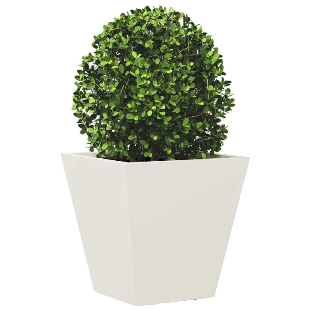 vidaXL Jardinieră de grădină, alb, 30x30x30 cm, oțel vidaXL Jardinieră de grădină, alb, 30x30x30 cm, oțel