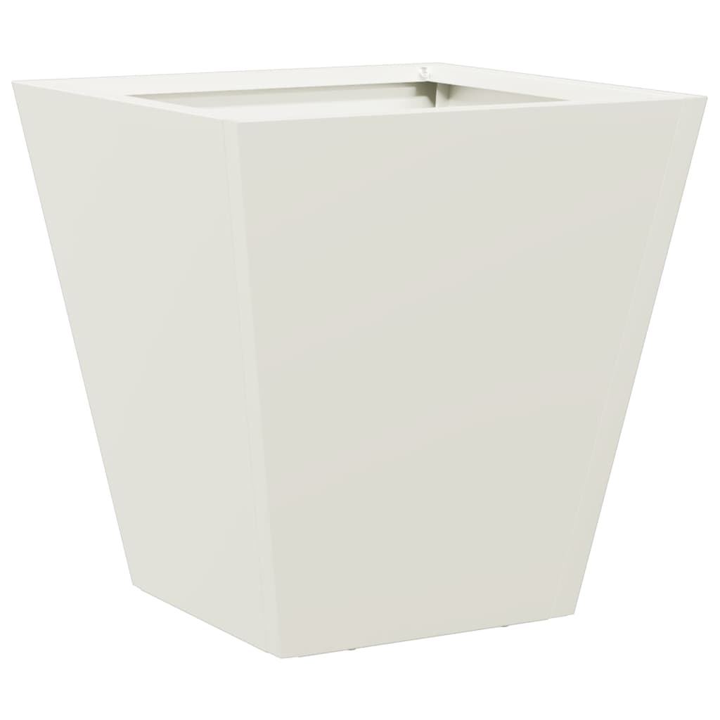 vidaXL Jardiniere de grădină, 2 buc., alb, 30x30x30 cm, oțel vidaXL Jardiniere de grădină, 2 buc., alb, 30x30x30 cm, oțel