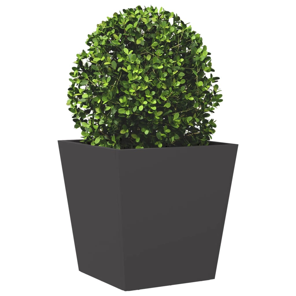 vidaXL Jardiniere de grădină 2 buc., negru, 40x40x40 cm, oțel vidaXL Jardiniere de grădină 2 buc., negru, 40x40x40 cm, oțel