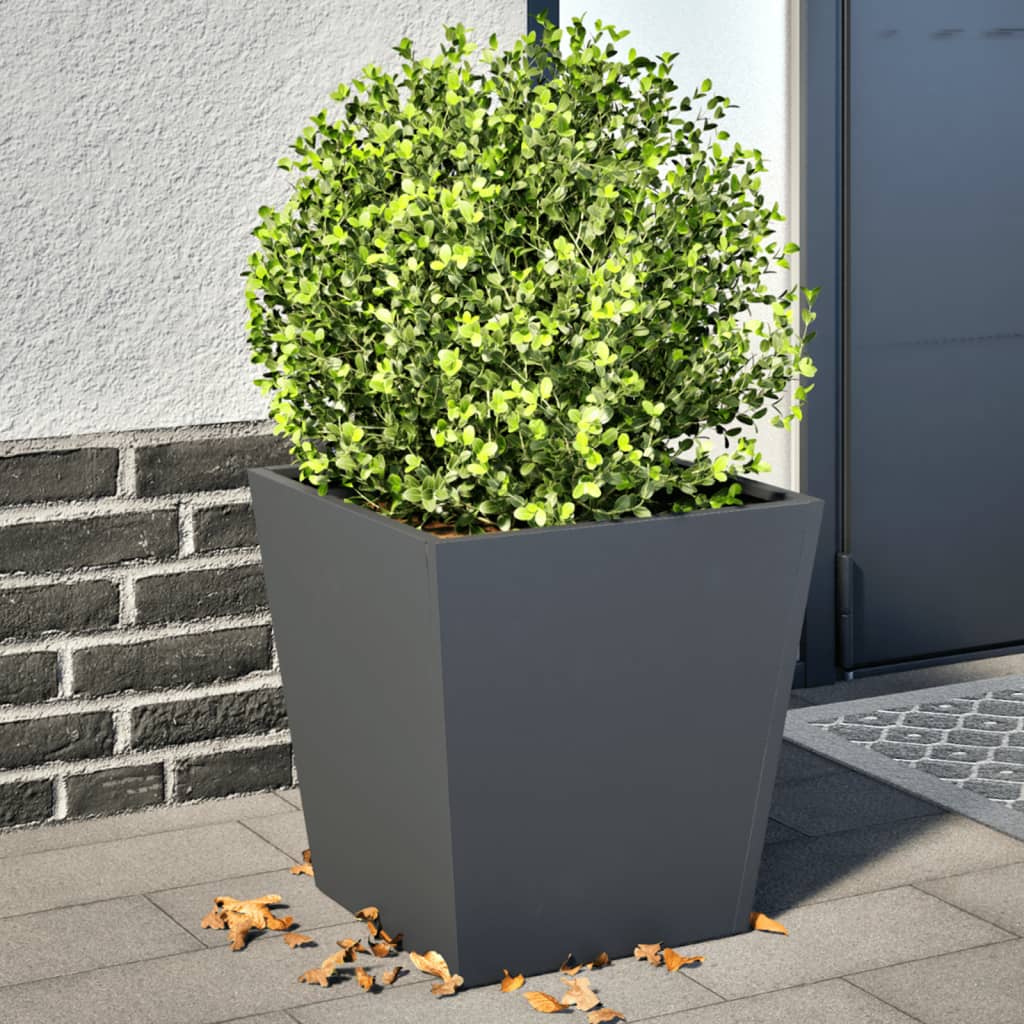 vidaXL Jardiniere de grădină, 2 buc., antracit, 40x40x40 cm, oțel vidaXL Jardiniere de grădină, 2 buc., antracit, 40x40x40 cm, oțel