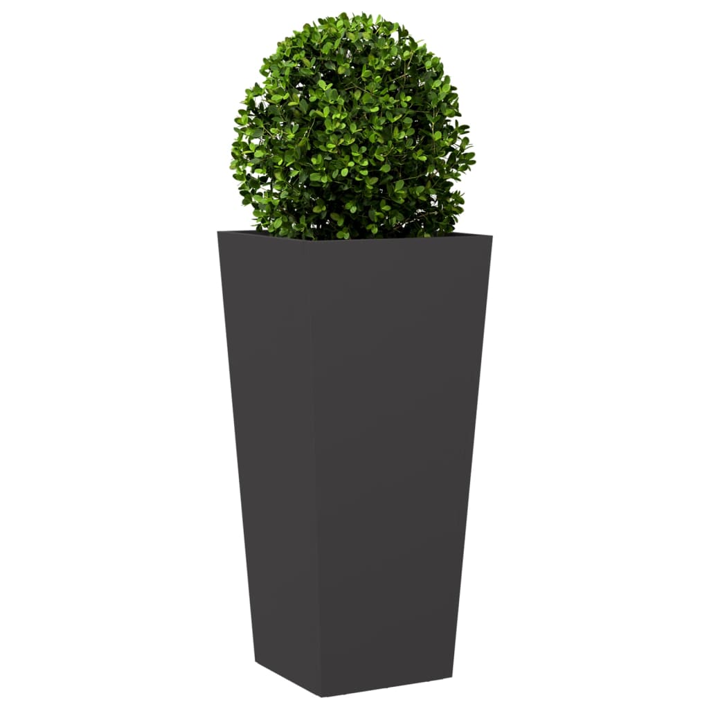 vidaXL Jardiniere de grădină, 2 buc., negru, 35x35x75 cm, oțel vidaXL Jardiniere de grădină, 2 buc., negru, 35x35x75 cm, oțel