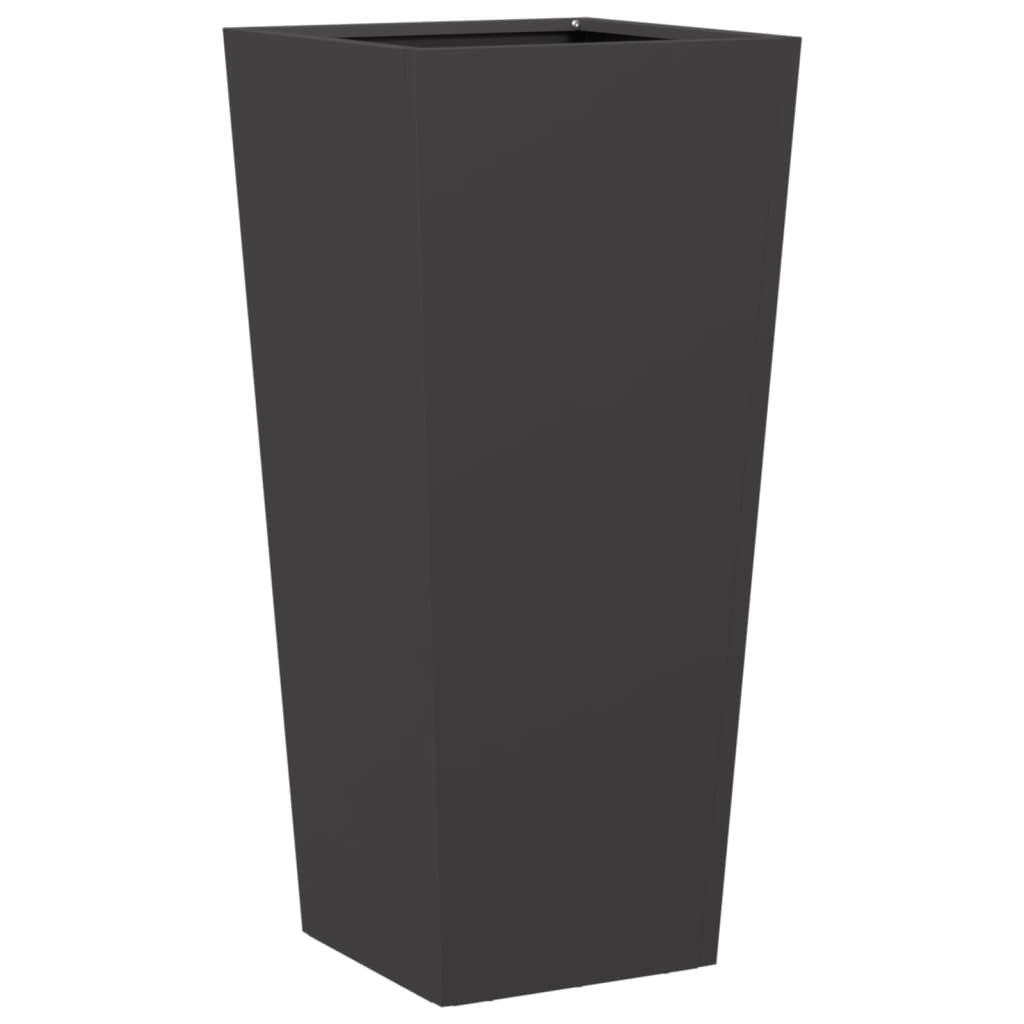 vidaXL Jardiniere de grădină, 2 buc., negru, 35x35x75 cm, oțel vidaXL Jardiniere de grădină, 2 buc., negru, 35x35x75 cm, oțel