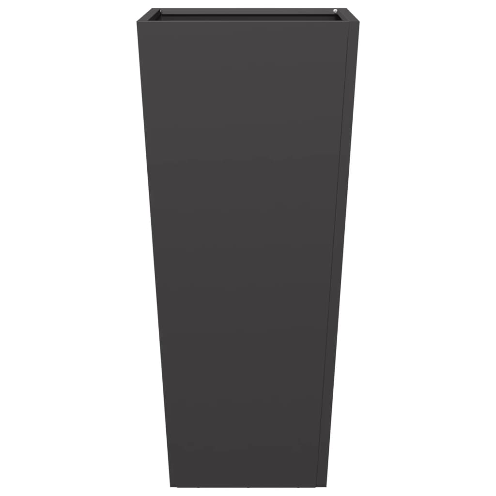 vidaXL Jardiniere de grădină, 2 buc., negru, 35x35x75 cm, oțel vidaXL Jardiniere de grădină, 2 buc., negru, 35x35x75 cm, oțel