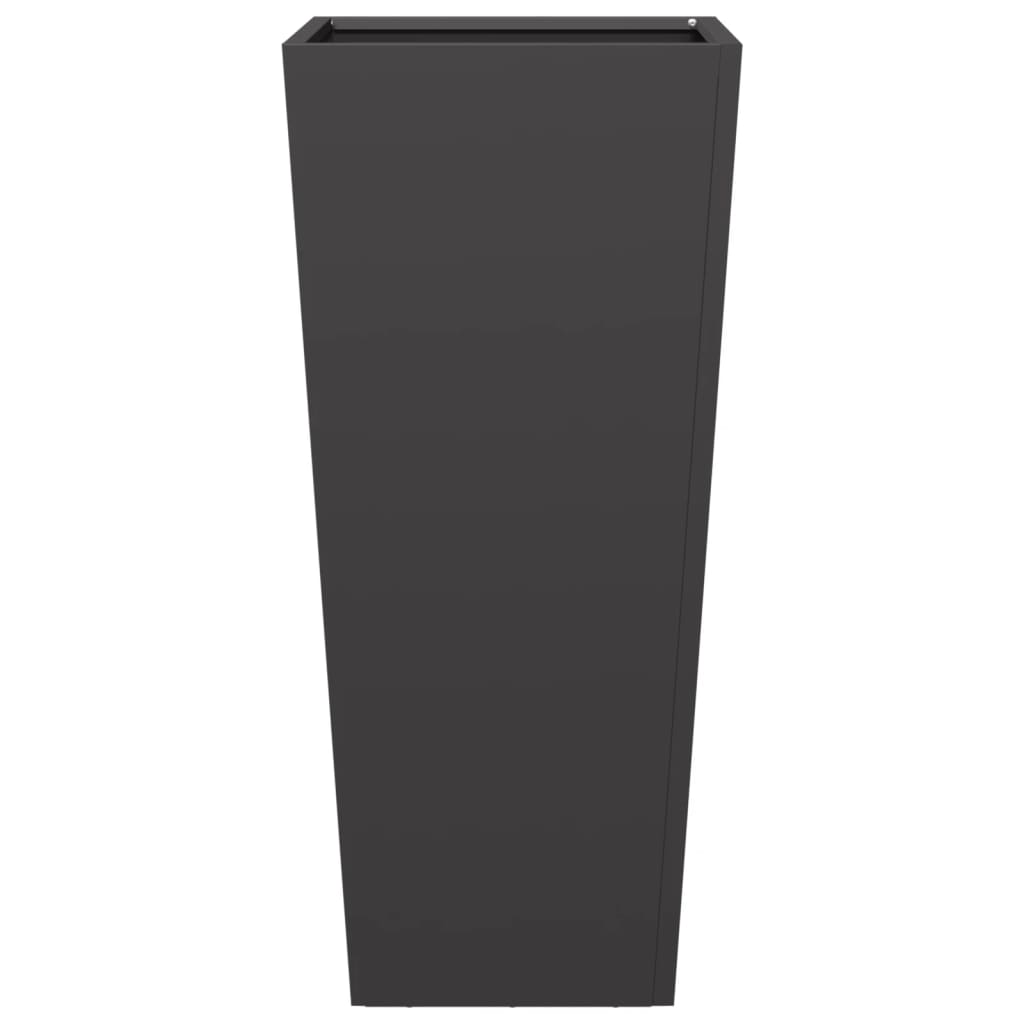 vidaXL Jardiniere de grădină, 2 buc., negru, 35x35x75 cm, oțel vidaXL Jardiniere de grădină, 2 buc., negru, 35x35x75 cm, oțel