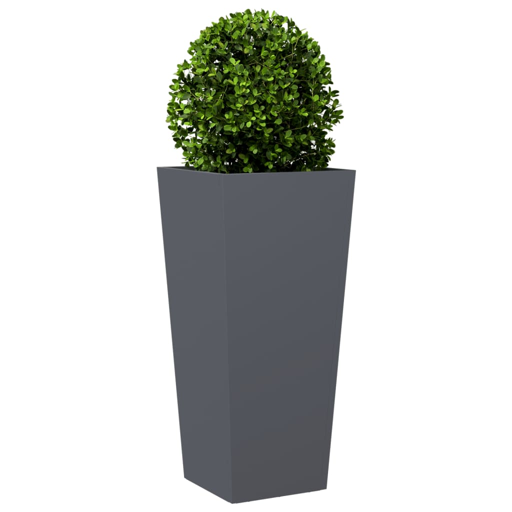 vidaXL Jardiniere de grădină, 2 buc., antracit, 35x35x75 cm, oțel