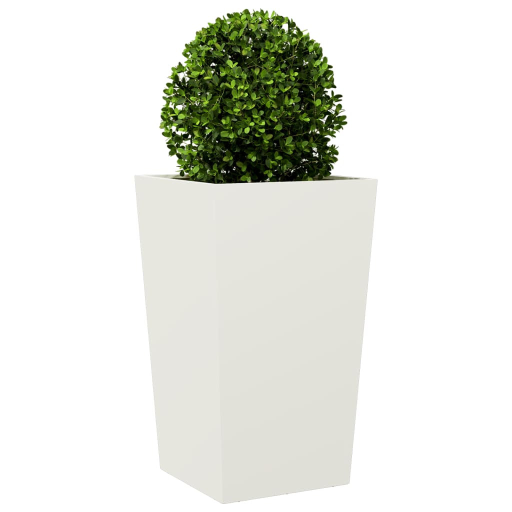 vidaXL Jardiniere de grădină, 2 buc., alb, 45x45x75 cm, oțel vidaXL Jardiniere de grădină, 2 buc., alb, 45x45x75 cm, oțel