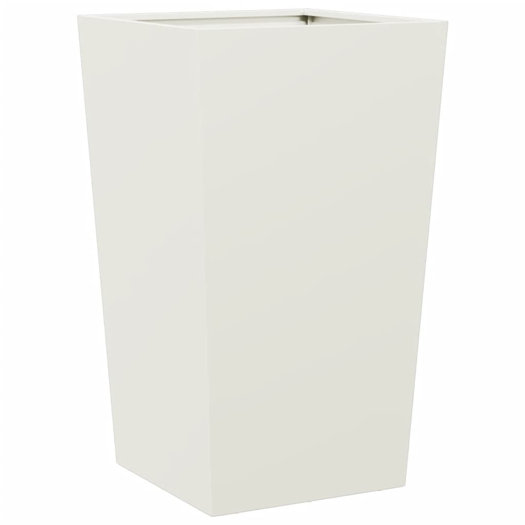 vidaXL Jardiniere de grădină, 2 buc., alb, 45x45x75 cm, oțel vidaXL Jardiniere de grădină, 2 buc., alb, 45x45x75 cm, oțel
