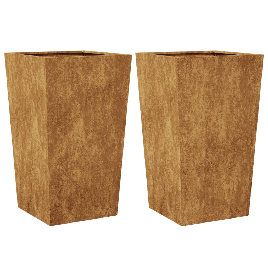 vidaXL Jardiniere de grădină 2 buc 45x45x75 cm Oțel pentru intemperii