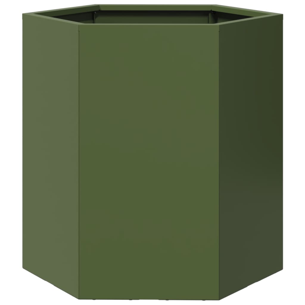 vidaXL Jardiniere grădină 2 buc. verde 46x40x45 cm oțel hexagonală
