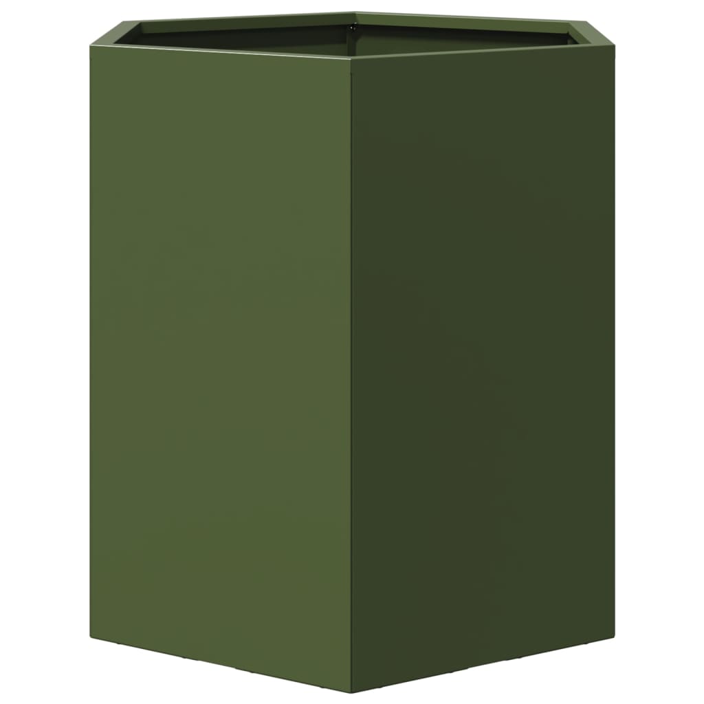 vidaXL Jardiniere grădină 2 buc. verde 46x40x45 cm oțel hexagonală
