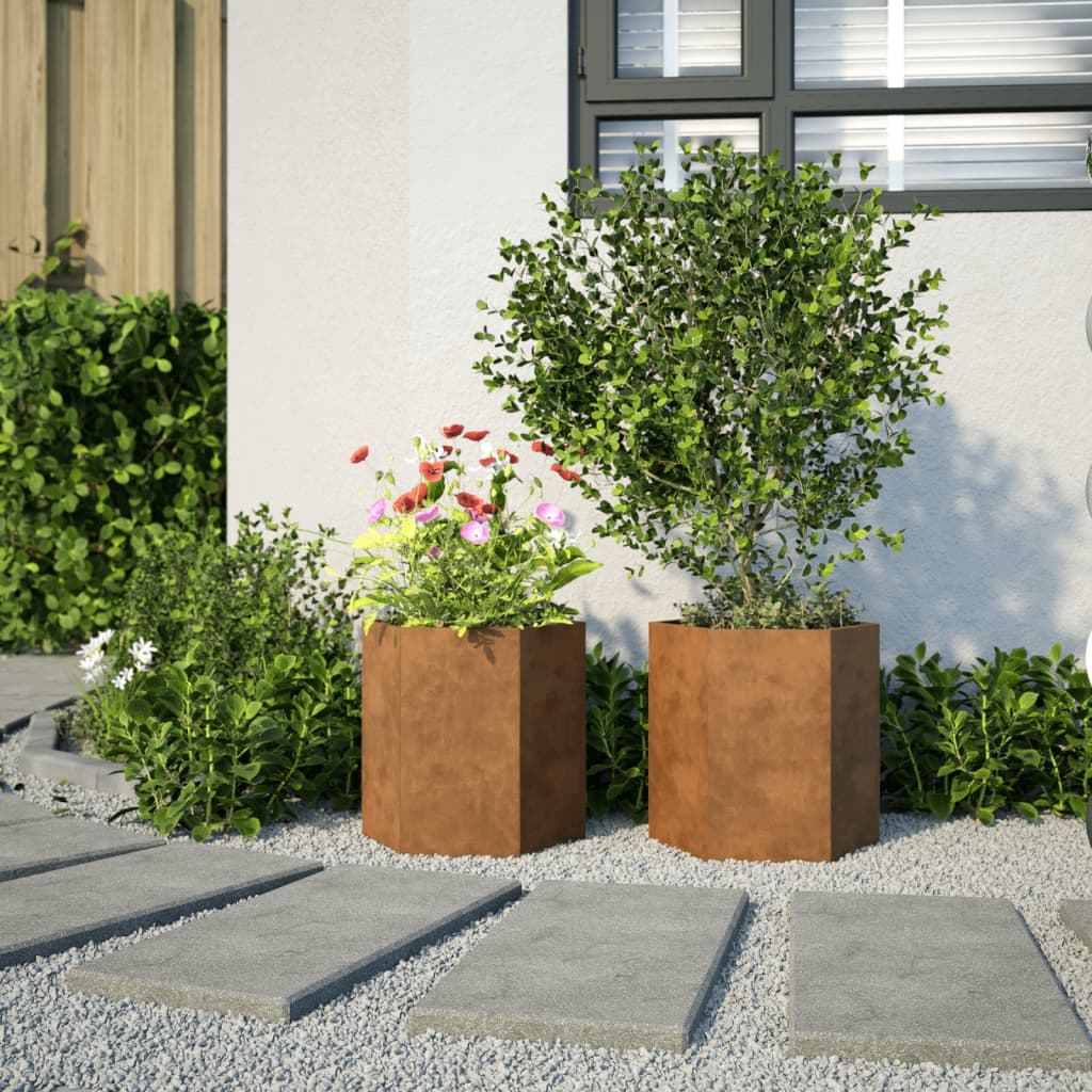 vidaXL jardiniere de grădină 46x40x45 cm oțel de intemperii
