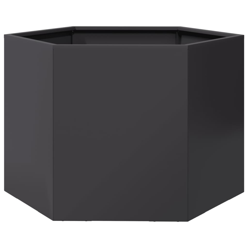 vidaXL Jardinieră de grădină negru 69x60x45 cm oțel hexagonal vidaXL Jardinieră de grădină negru 69x60x45 cm oțel hexagonal