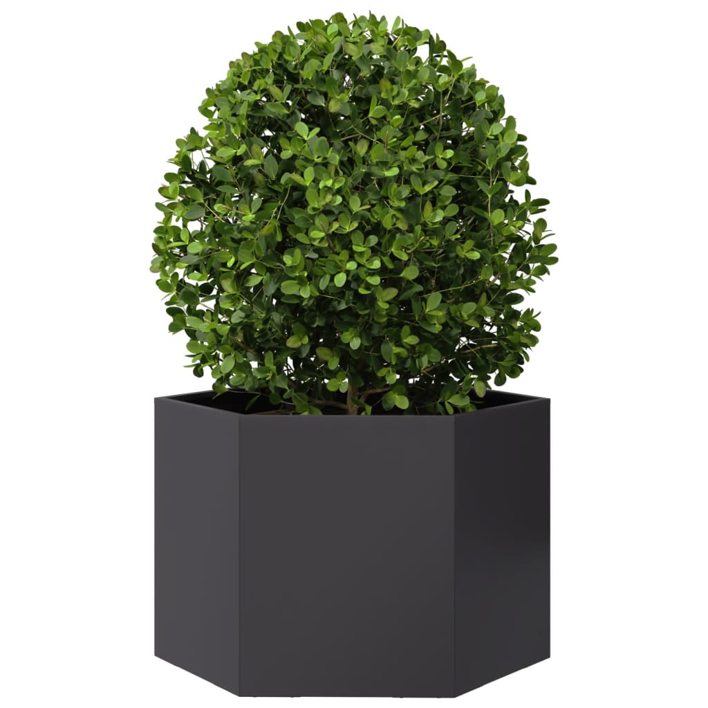 vidaXL Jardinieră de grădină negru 69x60x45 cm oțel hexagonal vidaXL Jardinieră de grădină negru 69x60x45 cm oțel hexagonal