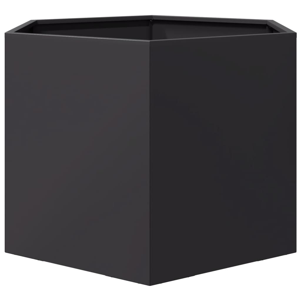 vidaXL Jardinieră de grădină negru 69x60x45 cm oțel hexagonal vidaXL Jardinieră de grădină negru 69x60x45 cm oțel hexagonal