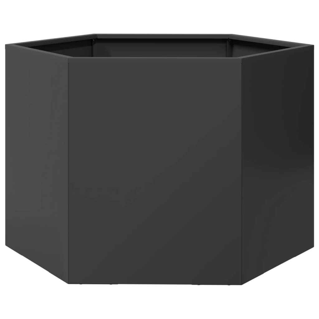 vidaXL Jardinieră de grădină negru 69x60x45 cm oțel hexagonal vidaXL Jardinieră de grădină negru 69x60x45 cm oțel hexagonal