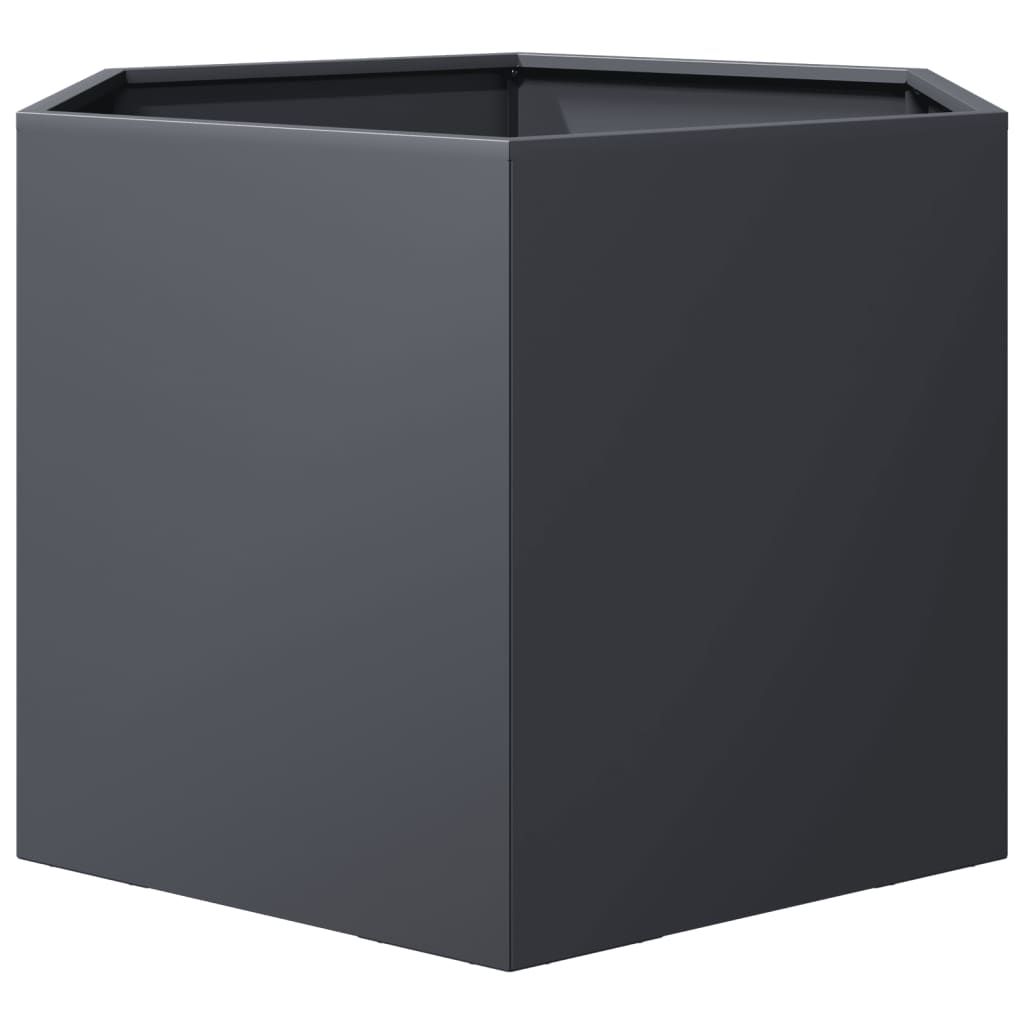 vidaXL Jardinieră de grădină antracit 69x60x45 cm oțel hexagonal