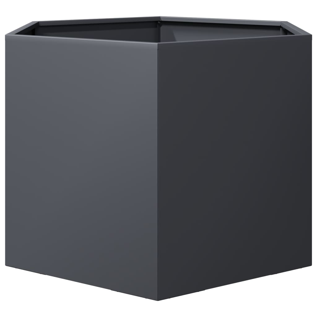 vidaXL Jardinieră de grădină antracit 69x60x45 cm oțel hexagonal