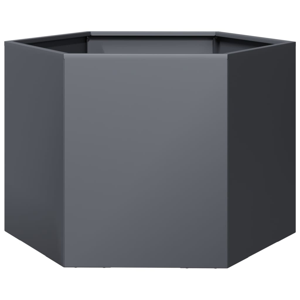 vidaXL Jardinieră de grădină antracit 69x60x45 cm oțel hexagonal