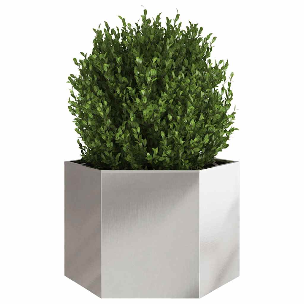 vidaXL Jardinieră de grădină 69x60x45 cm oțel inoxidabil hexagonal