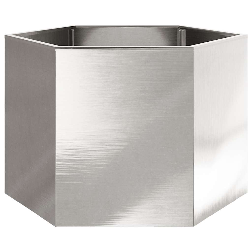 vidaXL Jardinieră de grădină 69x60x45 cm oțel inoxidabil hexagonal