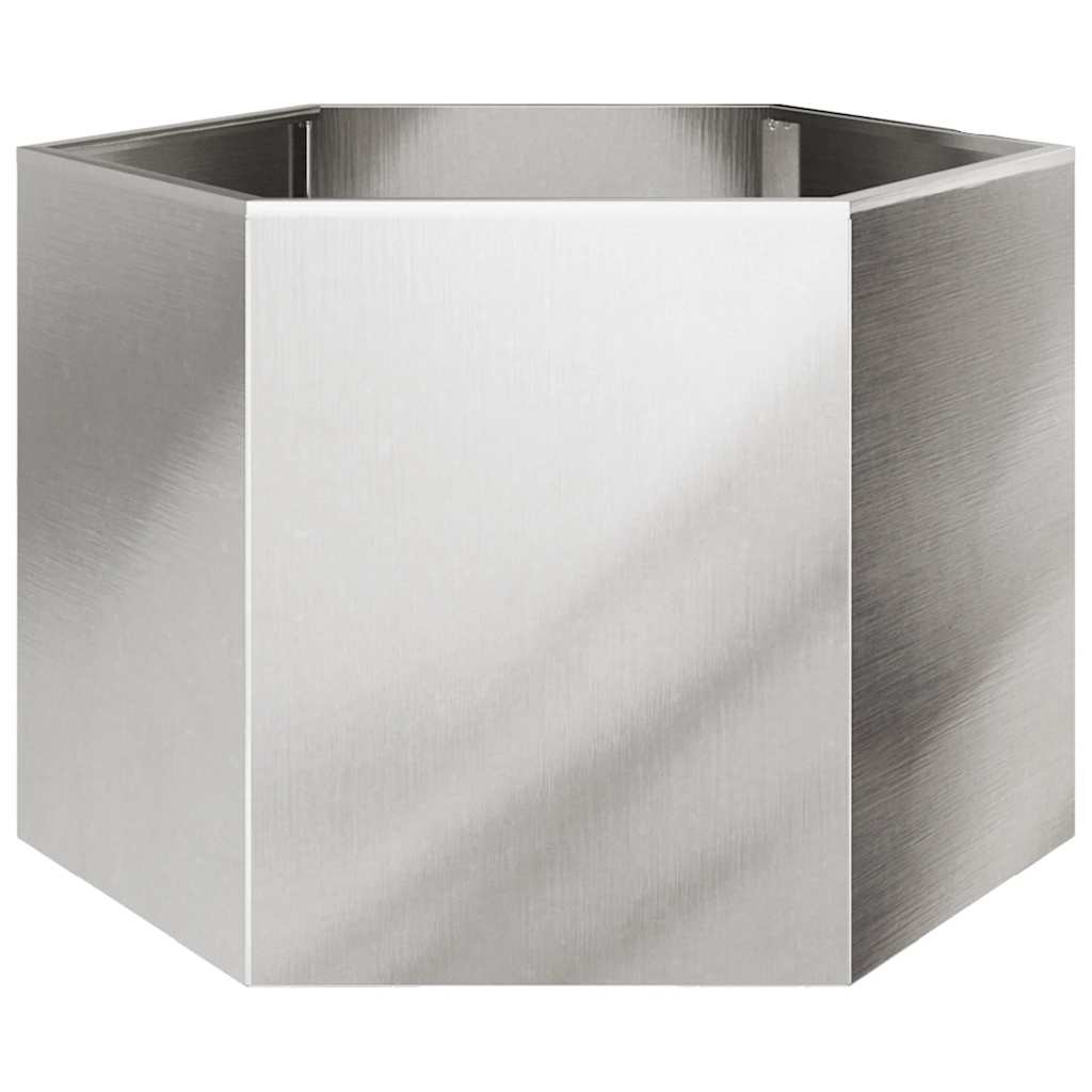 vidaXL Jardinieră de grădină 69x60x45 cm oțel inoxidabil hexagonal