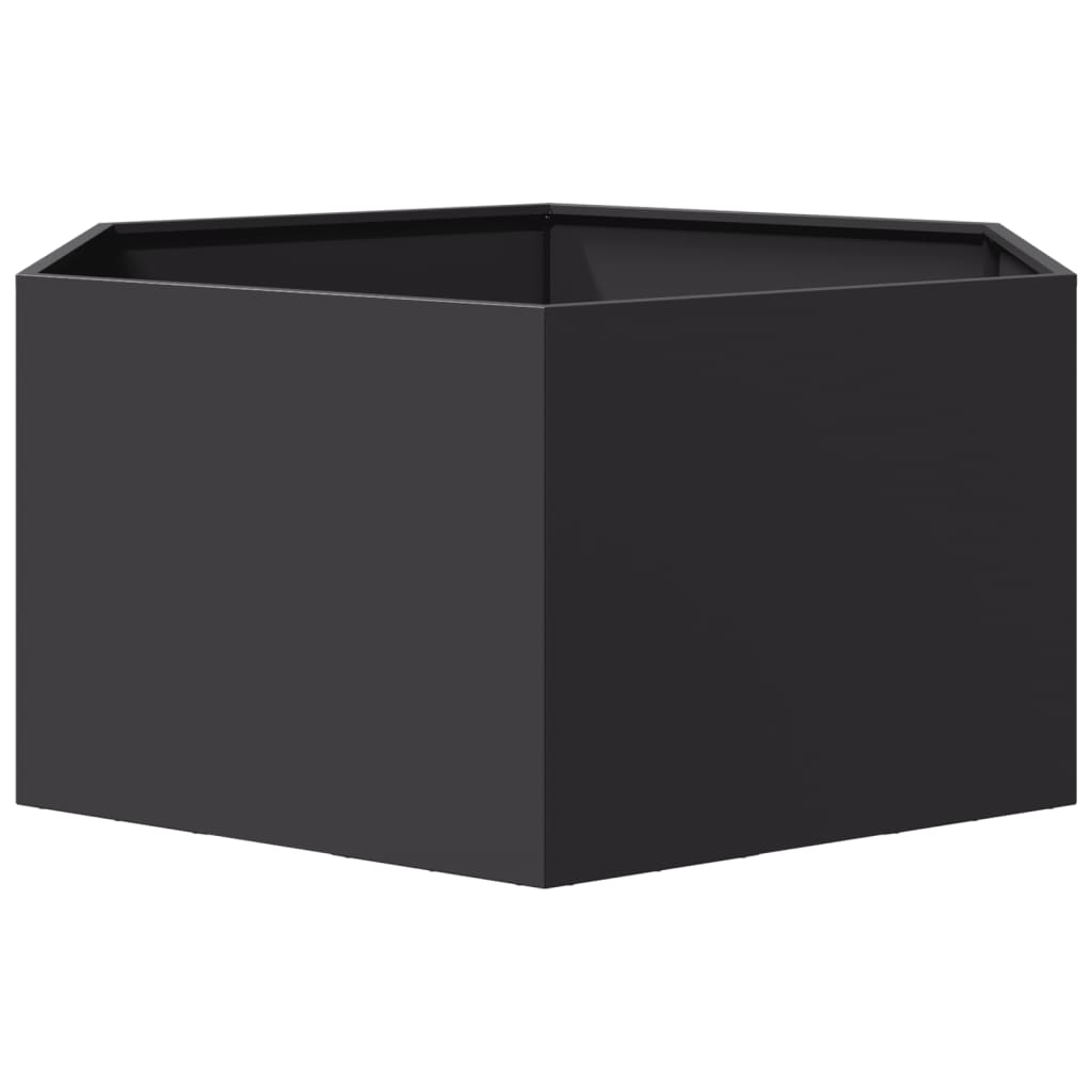 vidaXL Jardinieră de grădină negru 104x90x45 cm oțel hexagonal vidaXL Jardinieră de grădină negru 104x90x45 cm oțel hexagonal