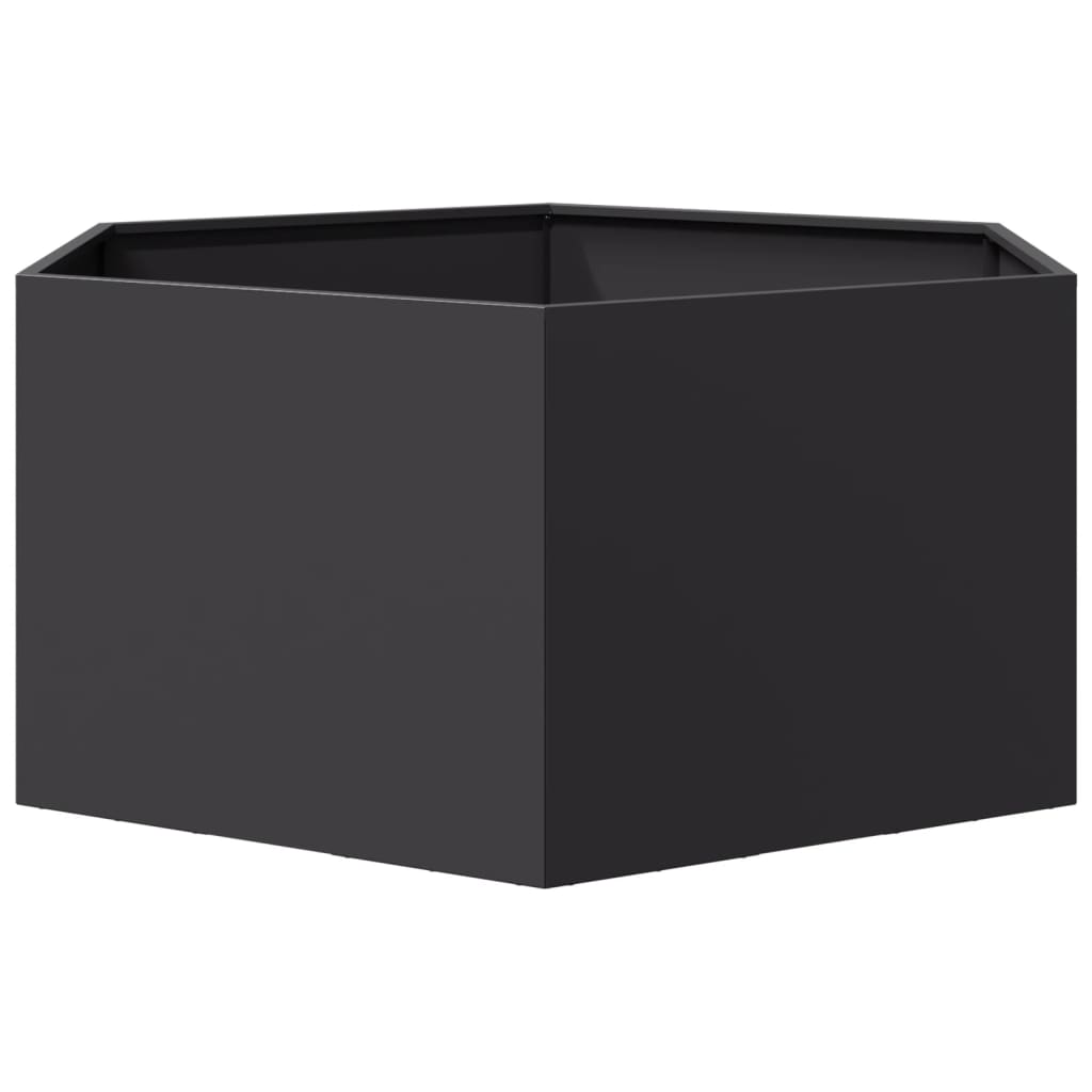 vidaXL Jardinieră de grădină negru 104x90x45 cm oțel hexagonal vidaXL Jardinieră de grădină negru 104x90x45 cm oțel hexagonal