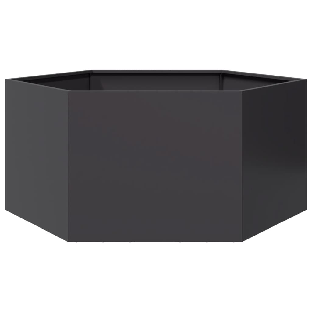 vidaXL Jardinieră de grădină negru 104x90x45 cm oțel hexagonal vidaXL Jardinieră de grădină negru 104x90x45 cm oțel hexagonal