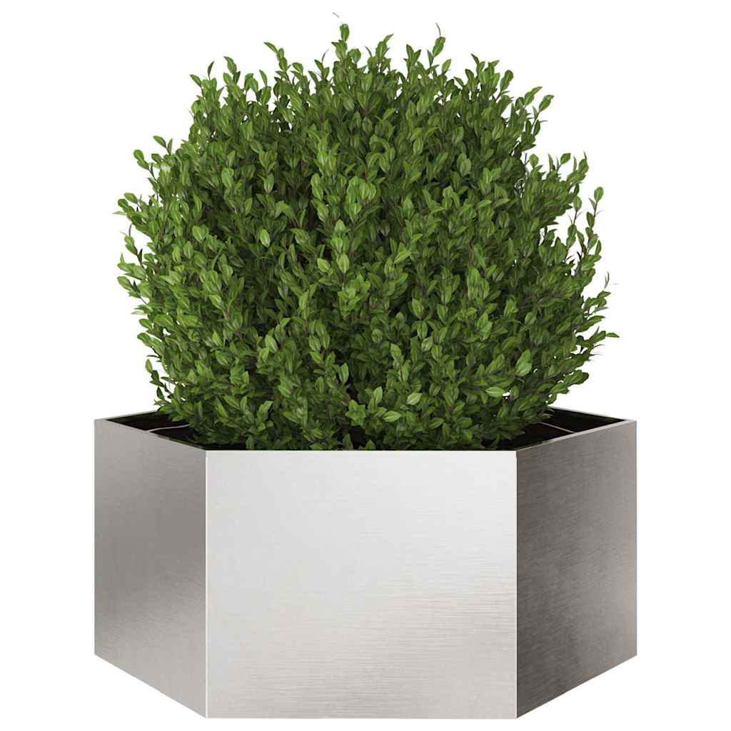 vidaXL Jardinieră de grădină 104x90x45 cm oțel inoxidabil hexagonal