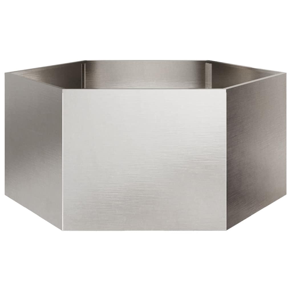 vidaXL Jardinieră de grădină 104x90x45 cm oțel inoxidabil hexagonal