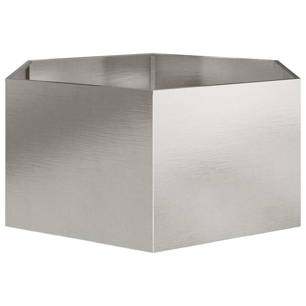 vidaXL Jardinieră de grădină 104x90x45 cm oțel inoxidabil hexagonal