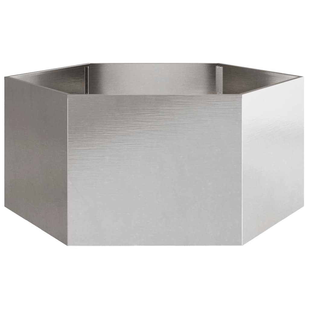 vidaXL Jardinieră de grădină 104x90x45 cm oțel inoxidabil hexagonal