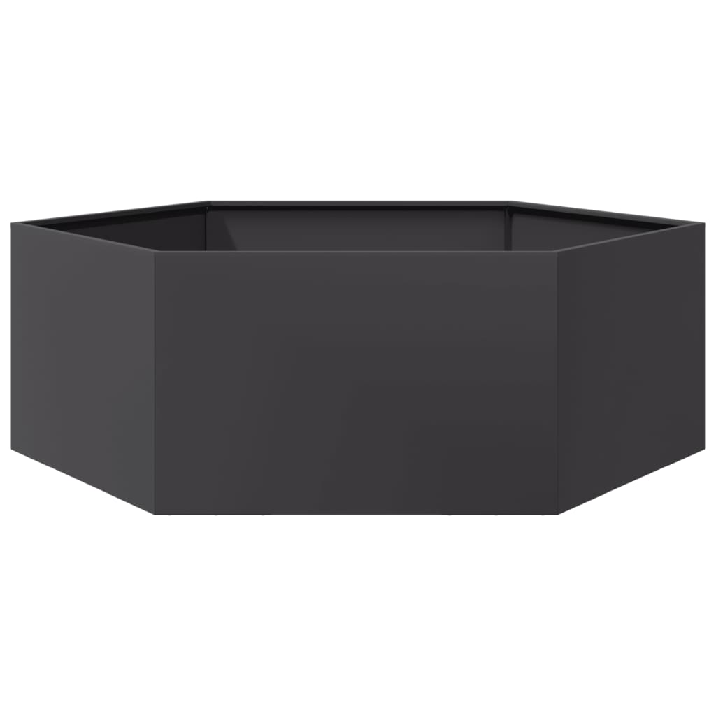 vidaXL Jardinieră de grădină negru 138x120x45 cm oțel hexagonal vidaXL Jardinieră de grădină negru 138x120x45 cm oțel hexagonal