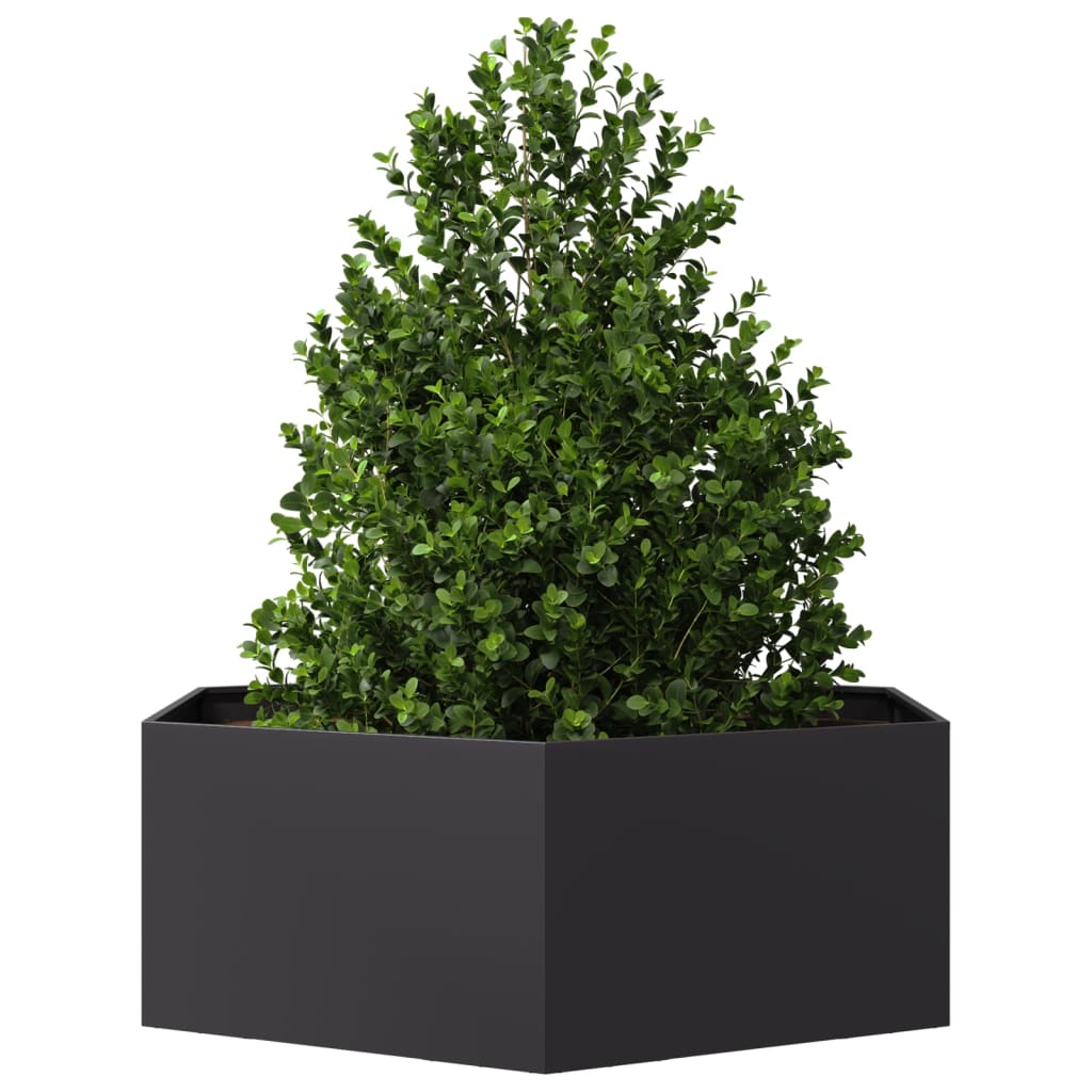 vidaXL Jardinieră de grădină negru 138x120x45 cm oțel hexagonal vidaXL Jardinieră de grădină negru 138x120x45 cm oțel hexagonal