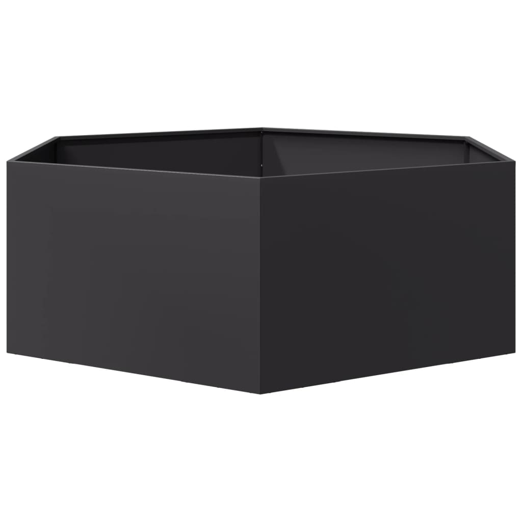 vidaXL Jardinieră de grădină negru 138x120x45 cm oțel hexagonal vidaXL Jardinieră de grădină negru 138x120x45 cm oțel hexagonal