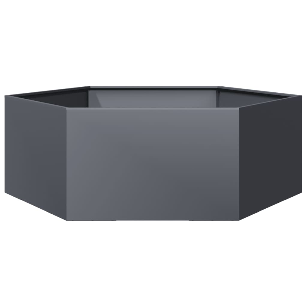 vidaXL Jardinieră de grădină antracit 138x120x45 cm oțel hexagonal