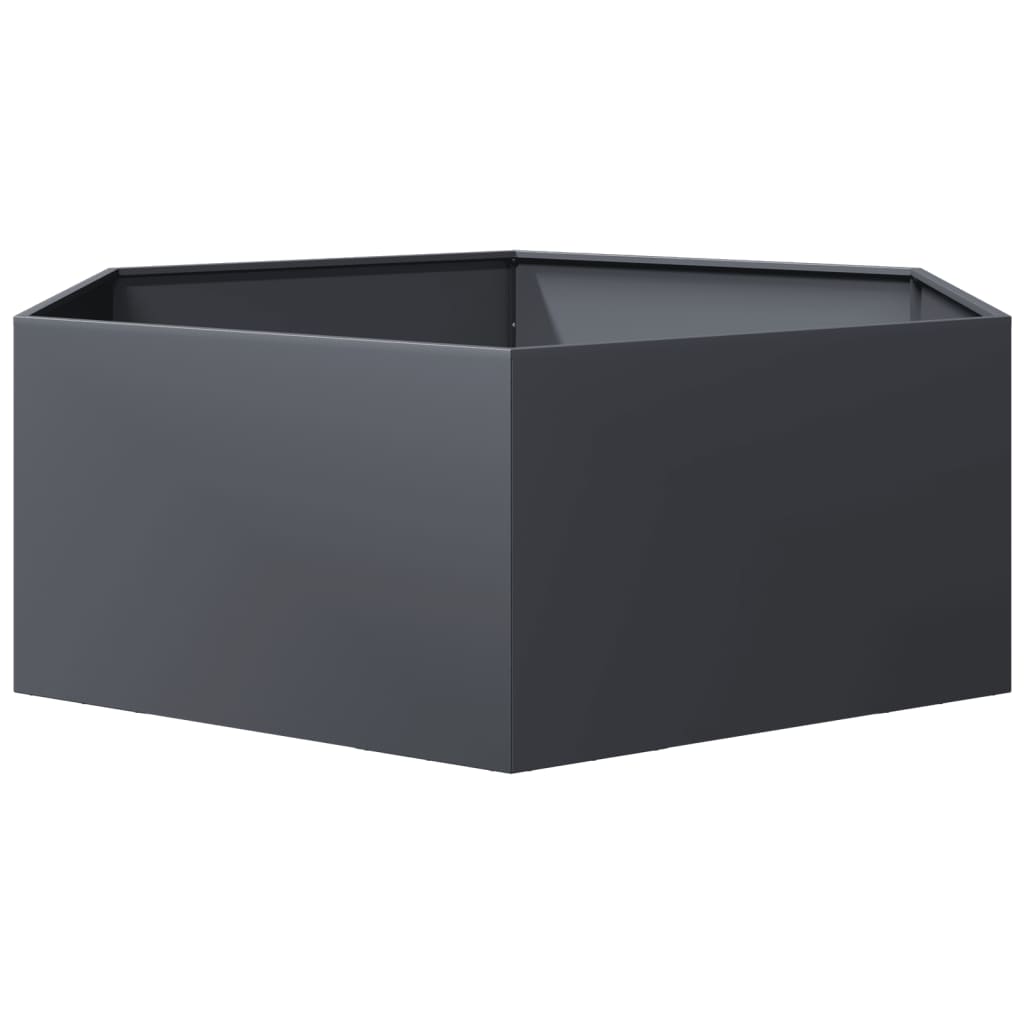 vidaXL Jardinieră de grădină antracit 138x120x45 cm oțel hexagonal