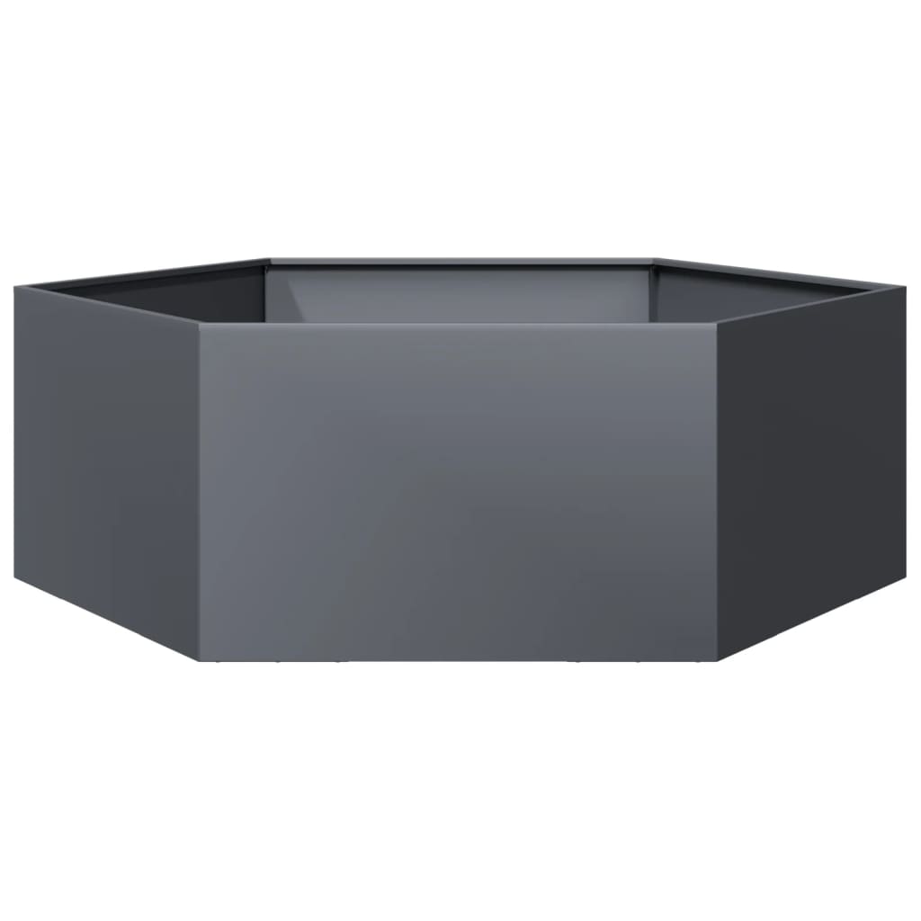 vidaXL Jardinieră de grădină antracit 138x120x45 cm oțel hexagonal