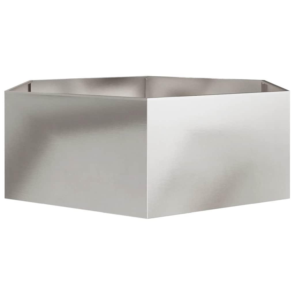 vidaXL Jardinieră de grădină 138x120x45 cm oțel inoxidabil hexagonal