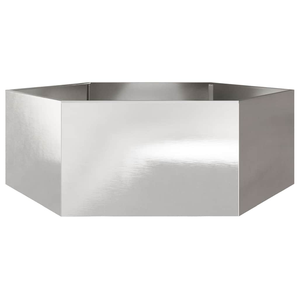 vidaXL Jardinieră de grădină 138x120x45 cm oțel inoxidabil hexagonal
