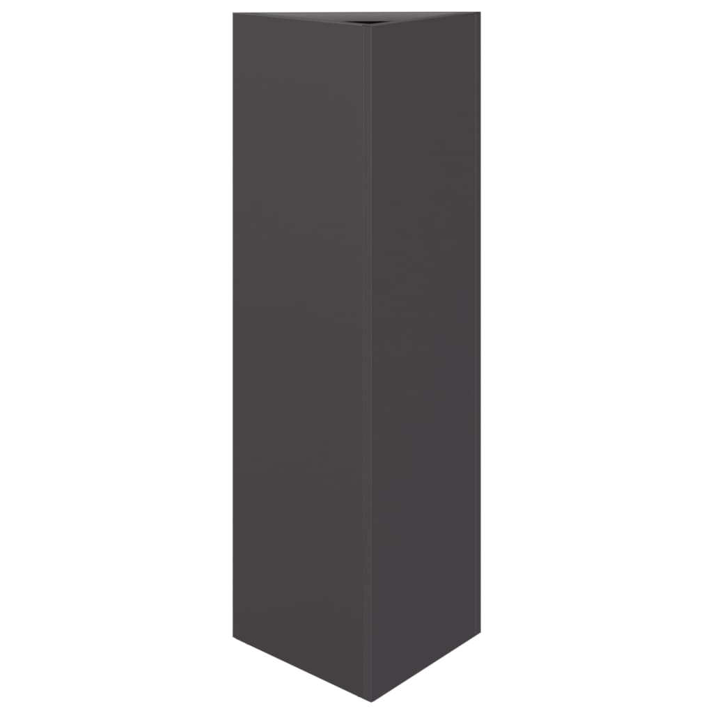vidaXL Jardiniere grădină, 2 buc., negru, 30x26x75 cm, oțel, triunghi